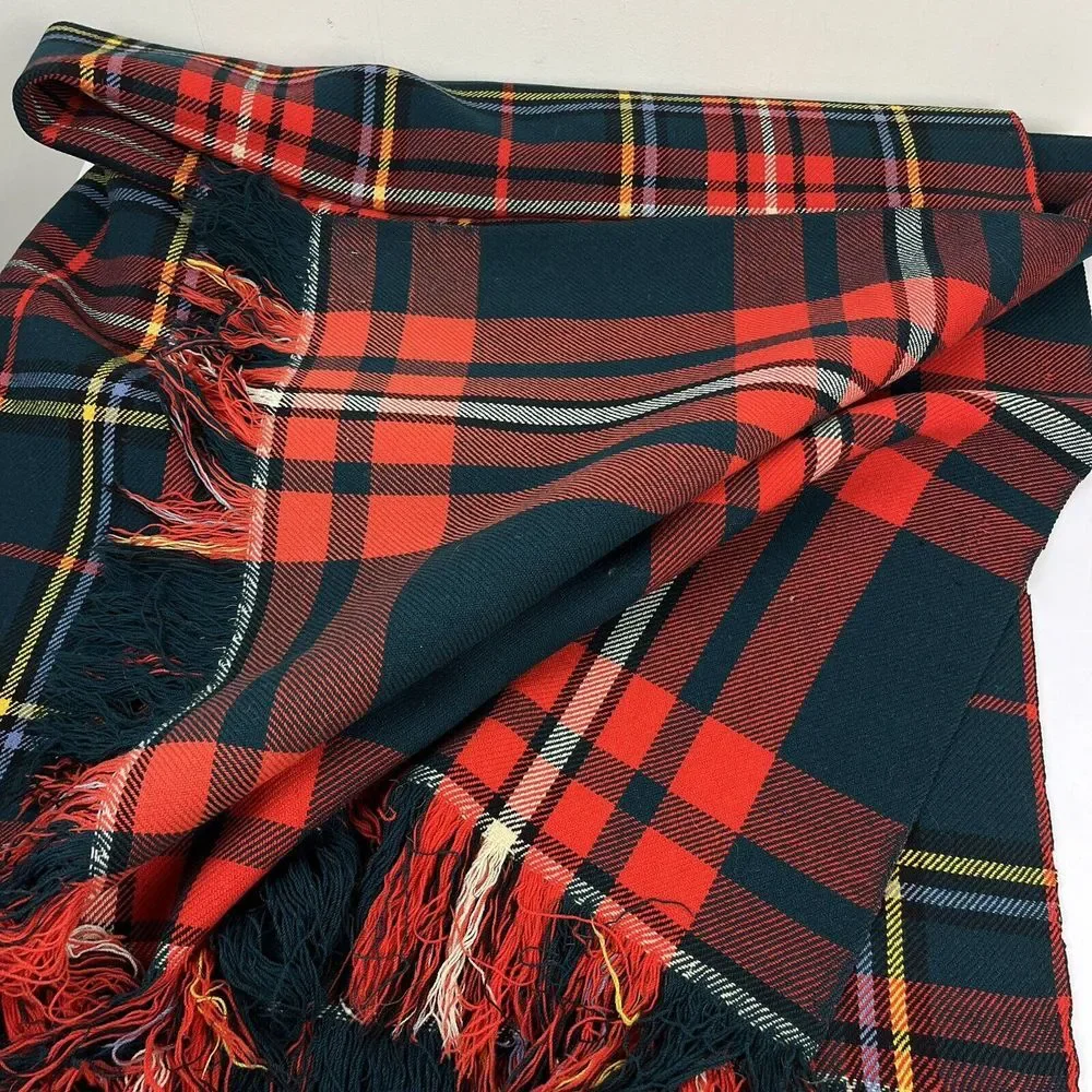 A. Laird & Sons Scottish Wool Plaid Blanket Dundee & Perth Vintage 40s 50s